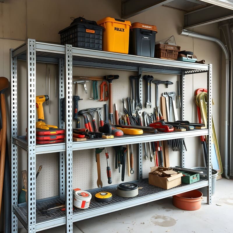 металевий стелаж для дому, гаража або підвалу