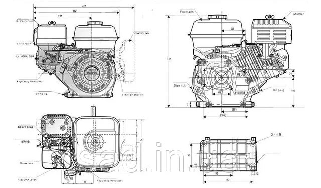 Двигатель бензиновый Lifan 168F-2 6,5 л/с D19