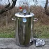 Автоклав Троян Люкс-32, на 32 банки, газовий, нержавійка, 40 л., для тушонки, самопритискна кришка, фото 