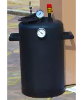 Автоклав Троян-24, на 24 банки, газовый, углеродная сталь, 30 л., для тушенки, самоприжимная крышка, фото 