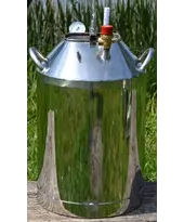 Автоклав Троян Мега-30, на 30 банок, газовий, нержавійка, 40 л., для тушонки, самопритискна кришка, фото 