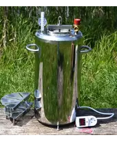 Автоклав Троян Люкс-21Э, на 21 банки, электрический, нержавейка, 30 л., универсальный, для тушенки, самоприжимная крышка, фото 