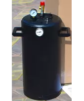 Автоклав Троян-32, на 32 банки, газовий, вуглецева сталь, 40 л., для тушонки, самопритискна кришка, фото 