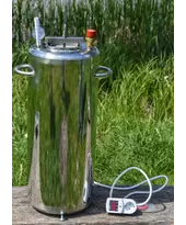 Автоклав Троян Люкс-28Э, на 28 банок, электрический, нержавейка, 35 л., универсальный, для тушенки, самоприжимная крышка, фото 