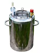 Автоклав Троян Люкс-14, на 14 банок, газовий, нержавійка, 20 л., для тушонки, самопритискна кришка, фото 