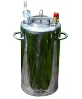 Автоклав Троян Люкс-21, на 21 банки, газовий, нержавійка, 30 л., для тушонки, самопритискна кришка, фото 