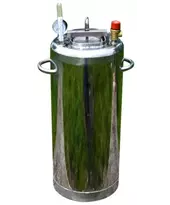 Автоклав Троян Люкс-28, на 28 банок, газовий, нержавійка, 35 л., для тушонки, самопритискна кришка, фото 