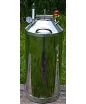 Автоклав Троян Мега-50, на 50 банок, газовий, нержавійка, 60 л., для тушонки, самопритискна кришка, фото 