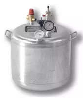 Автоклав Укрпромтех Гуд16, на 16 банок, газовый, нержавейка, 25 л., для тушенки, самоприжимная крышка, фото 