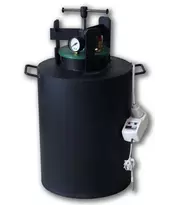 Автоклав Укрпромтех ЧЕ-16 electro, на 16 банок, электрический, углеродная сталь, 25 л., универсальный, для тушенки, крышка винт, фото 