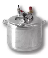 Автоклав Укрпромтех Гуд8, на 8 банок, газовий, нержавійка, 15 л., для тушонки, самопритискна кришка, фото 