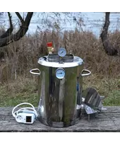 Автоклав Троян Люкс-16Э, на 16 банок, электрический, нержавейка, 22 л., универсальный, для тушенки, самоприжимная крышка, фото 