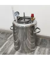 Автоклав Троян Люкс-7, на 7 банок, газовий, нержавійка, 15 л., для тушонки, самопритискна кришка, фото 