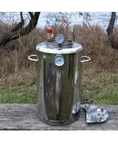 Автоклав Троян Люкс-32, на 32 банки, газовий, нержавійка, 40 л., для тушонки, самопритискна кришка, фото 