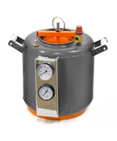 Автоклав Домашній Майстер 8, на 8 банок, газовий, вуглецева сталь, 19 л., для тушонки, самопритискна кришка, фото 