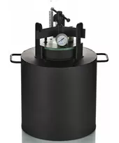 Автоклав Укрпромтех ЧЕ-16, на 16 банок, газовый, углеродная сталь, 20 л., для тушенки, крышка винт, фото 