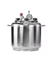 Автоклав Укрпромтех А8, на 8 банок, газовий, нержавійка, 15 л., для тушонки, кришка болти, фото 
