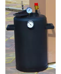 Автоклав Троян-24, на 24 банки, газовый, углеродная сталь, 30 л., для тушенки, самоприжимная крышка, фото 