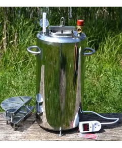 Автоклав Троян Люкс-21Э, на 21 банки, электрический, нержавейка, 30 л., универсальный, для тушенки, самоприжимная крышка, фото 