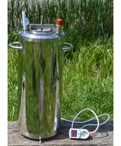 Автоклав Троян Люкс-28Э, на 28 банок, электрический, нержавейка, 35 л., универсальный, для тушенки, самоприжимная крышка, фото 