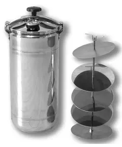 Автоклав Укрпромтех Бинго-16, на 16 банок, кассетный, газовый, нержавейка, 28 л., для тушенки, крышка винт, фото 