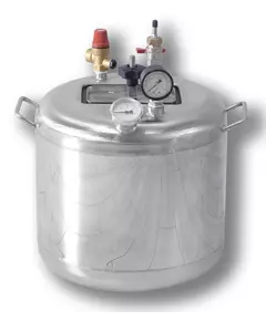 Автоклав Укрпромтех Гуд16, на 16 банок, газовый, нержавейка, 25 л., для тушенки, самоприжимная крышка, фото 