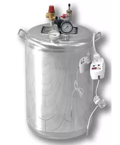 Автоклав Укрпромтех Гуд24 electro, на 24 банки, электрический, нержавейка, 35 л., универсальный, для тушенки, самоприжимная крышка, фото 