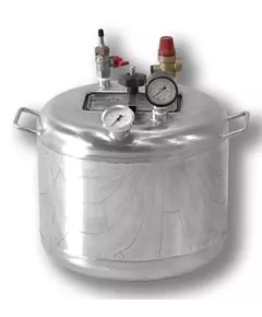 Автоклав Укрпромтех Гуд8, на 8 банок, газовый, нержавейка, 15 л., для тушенки, самоприжимная крышка, фото 