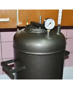 Автоклав РБ-28Э, на 28 банки, электрический, углеродная сталь, из баллона, универсальный, для тушенки, самоприжимная крышка, фото 