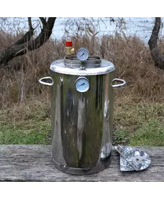 Автоклав Троян Люкс-32, на 32 банки, газовый, нержавейка, 40 л., для тушенки, самоприжимная крышка, фото 