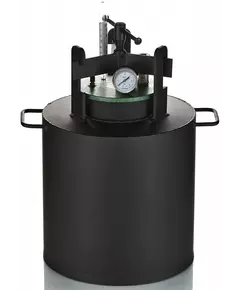 Автоклав Укрпромтех ЧЕ-16, на 16 банок, газовий, вуглецева сталь, 20 л., для тушкування, кришка гвинт, фото 