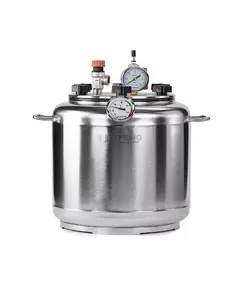 Автоклав Укрпромтех А8, на 8 банок, газовый, нержавейка, 15 л., для тушенки, крышка болты, фото 