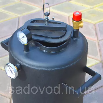 Автоклав Троян-24, на 24 банки, газовый, углеродная сталь, 30 л., для тушенки, самоприжимная крышка, фото , изображение 5