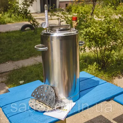 Автоклав Троян Люкс-21, на 21 банки, газовий, нержавійка, 30 л., для тушонки, самопритискна кришка, фото , зображення 7