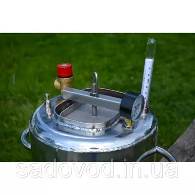 Автоклав Троян Люкс-28, на 28 банок, газовий, нержавійка, 35 л., для тушонки, самопритискна кришка, фото , зображення 3