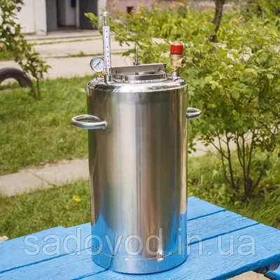 Автоклав Троян Люкс-21, на 21 банки, газовий, нержавійка, 30 л., для тушонки, самопритискна кришка, фото , зображення 2