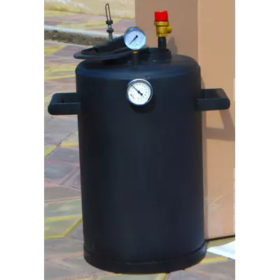 Автоклав Троян-24, на 24 банки, газовый, углеродная сталь, 30 л., для тушенки, самоприжимная крышка, фото 