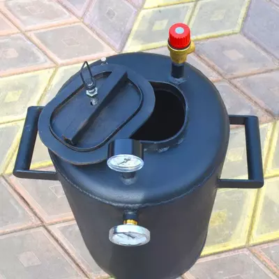 Автоклав Троян-32Е, на 32 банки, електричний, вуглецева сталь, 40 л., універсальний, для тушонки, самопритискна кришка, фото , зображення 7