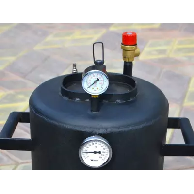 Автоклав Троян-32Е, на 32 банки, електричний, вуглецева сталь, 40 л., універсальний, для тушонки, самопритискна кришка, фото , зображення 8