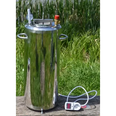 Автоклав Троян Люкс-28Э, на 28 банок, электрический, нержавейка, 35 л., универсальный, для тушенки, самоприжимная крышка, фото 