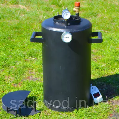 Автоклав Троян-16Э, на 16 банки, электрический, углеродная сталь, 22 л., универсальный, для тушенки, самоприжимная крышка, фото , изображение 3