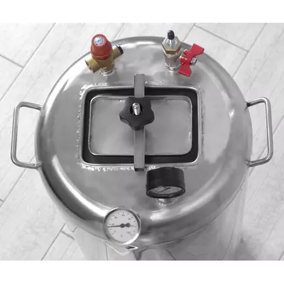 Автоклав Укрпромтех Гуд16, на 16 банок, газовый, нержавейка, 25 л., для тушенки, самоприжимная крышка, фото , изображение 3