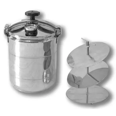 Автоклав Укрпромтех Бинго-8, на 8 банок, кассетный, газовый, нержавейка, 12 л., для тушенки, крышка винт, фото 