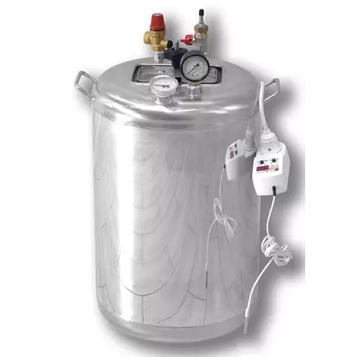 Автоклав Укрпромтех Гуд24 electro, на 24 банки, электрический, нержавейка, 35 л., универсальный, для тушенки, самоприжимная крышка, фото 