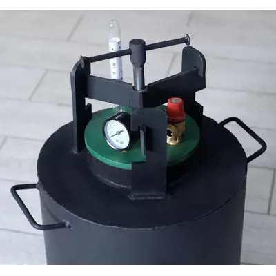 Автоклав Укрпромтех ЧЕ-32 electro, на 32 банки, электрический, углеродная сталь, 40 л., универсальный, для тушенки, крышка винт, фото , изображение 4