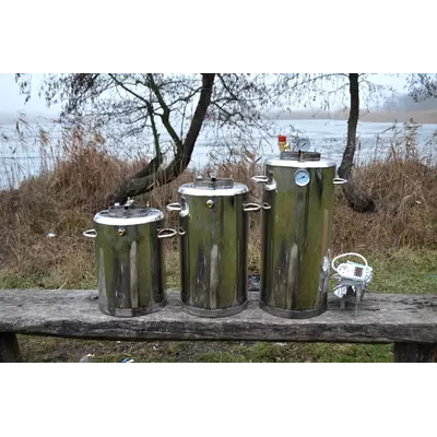 Автоклав Троян Люкс-32Е, на 32 банки, електричний, нержавійка, 40 л., універсальний, для тушонки, самопритискна кришка, фото , зображення 5