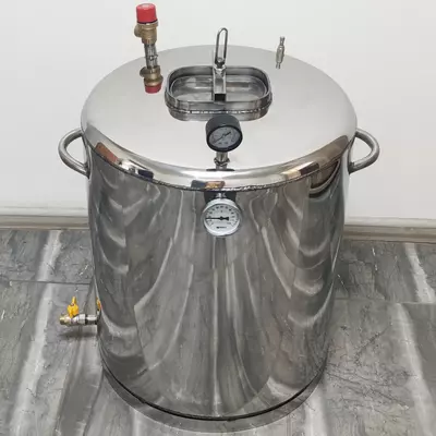 Автоклав Троян Мега-57Е, на 57 банок, електричний, нержавійка, 80 л., універсальний, для тушонки, самопритискна кришка, фото , зображення 2