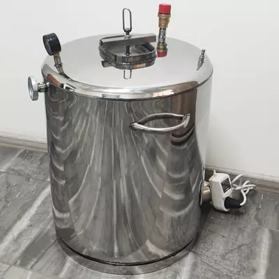 Автоклав Троян Мега-57Е, на 57 банок, електричний, нержавійка, 80 л., універсальний, для тушонки, самопритискна кришка, фото , зображення 4