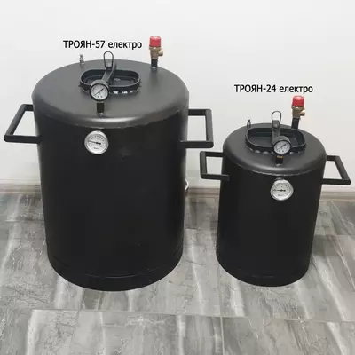 Автоклав Троян-57Э, на 57 банок, электрический, углеродная сталь, 80 л, универсальный,  для тушенки, самоприжимная крышка, фото , изображение 7