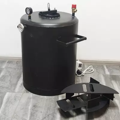 Автоклав Троян-57Э, на 57 банок, электрический, углеродная сталь, 80 л, универсальный,  для тушенки, самоприжимная крышка, фото , изображение 3